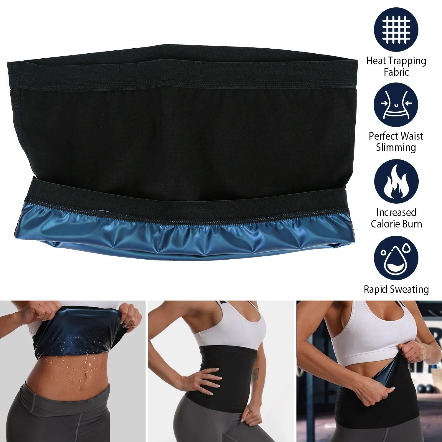 Waist Trimmer Women Sauna Sweat Wraps Waist Slimming Trainer Belt
