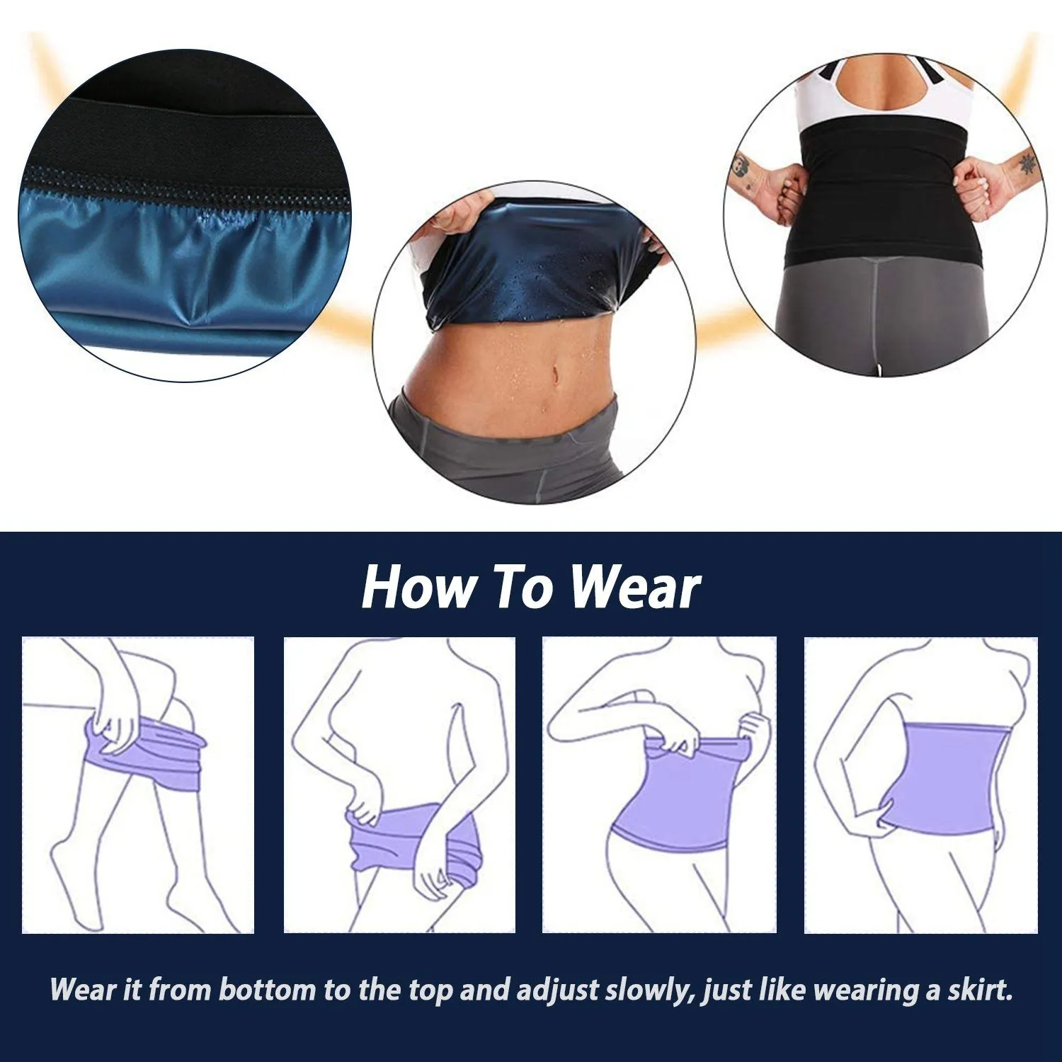 Waist Trimmer Women Sauna Sweat Wraps Waist Slimming Trainer Belt