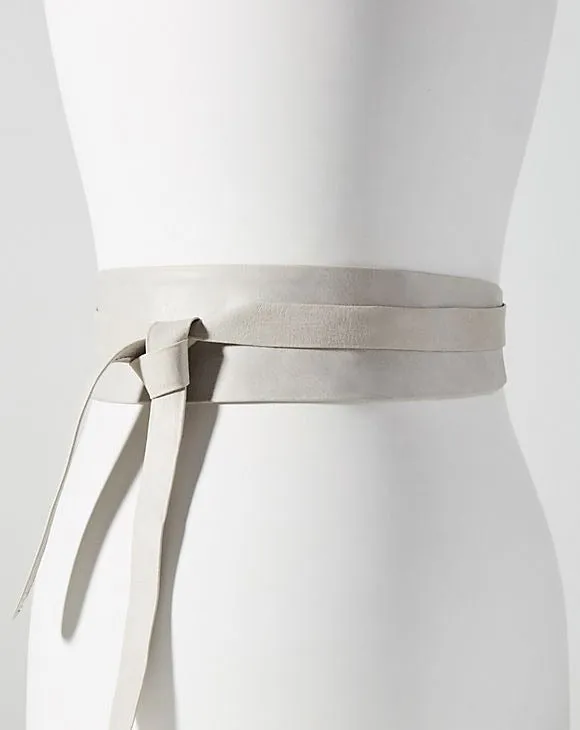 Wrap Leather Belt - Winter White