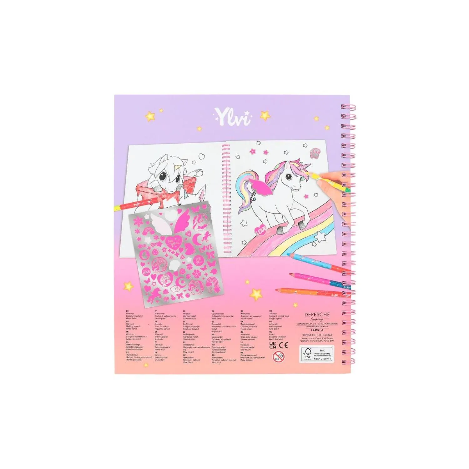 Ylvi Colouring Book With Unicorn And Sequins
